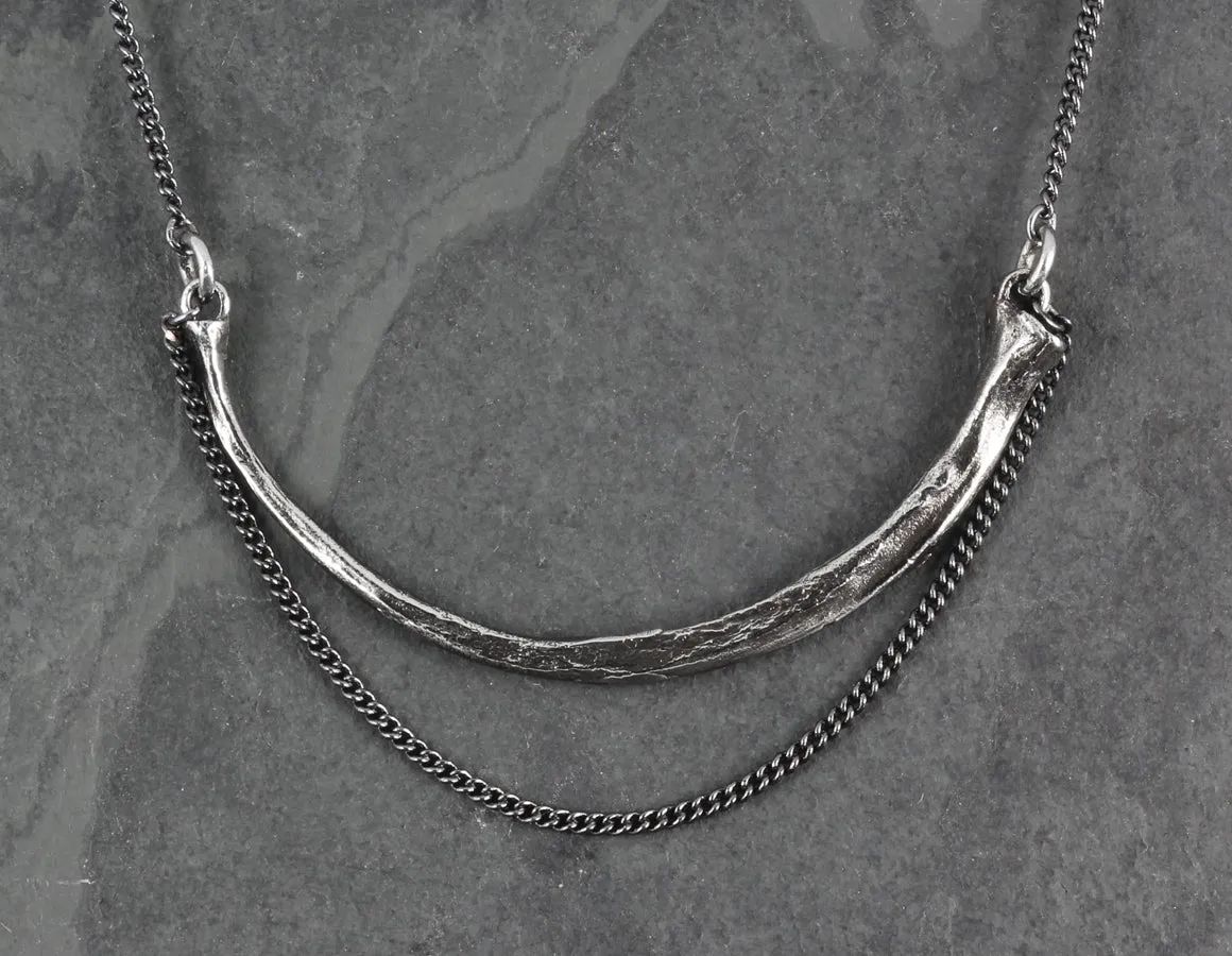 Snake Rib Necklace - Silver