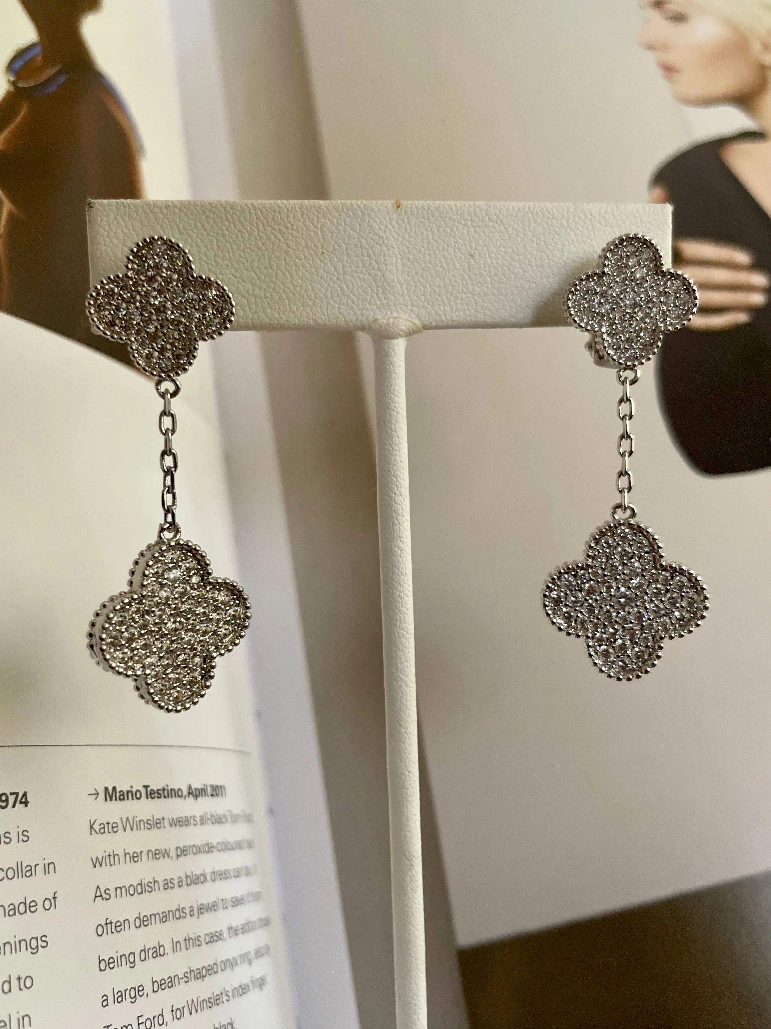 Sparkling Clover Earrings