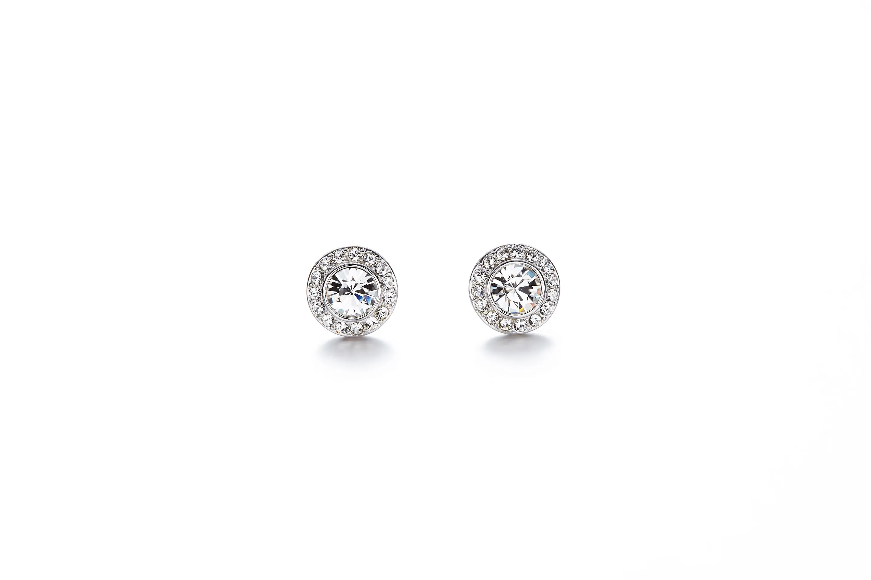 Sterling silver white swarovski crystal earring