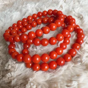 Stone of Strength Handmade High-Quality Nanhong Agate Bracelet | Natural Root Chakra Healing Stone Jewelry