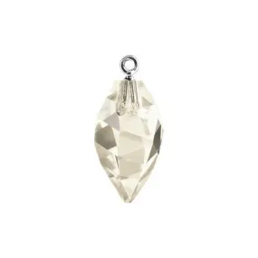 Swarovski 24mm Twisted Drop Pendant with Rhodium Cap - Crystal Silver Shade (1 Piece)