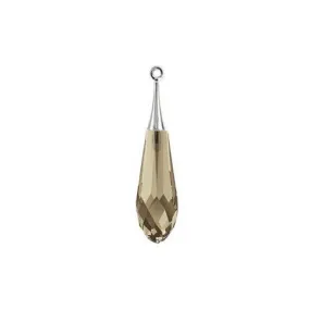 Swarovski 31.5mm Pure Drop Pendant with Rhodium Cap - Smoky Quartz (1 Piece)