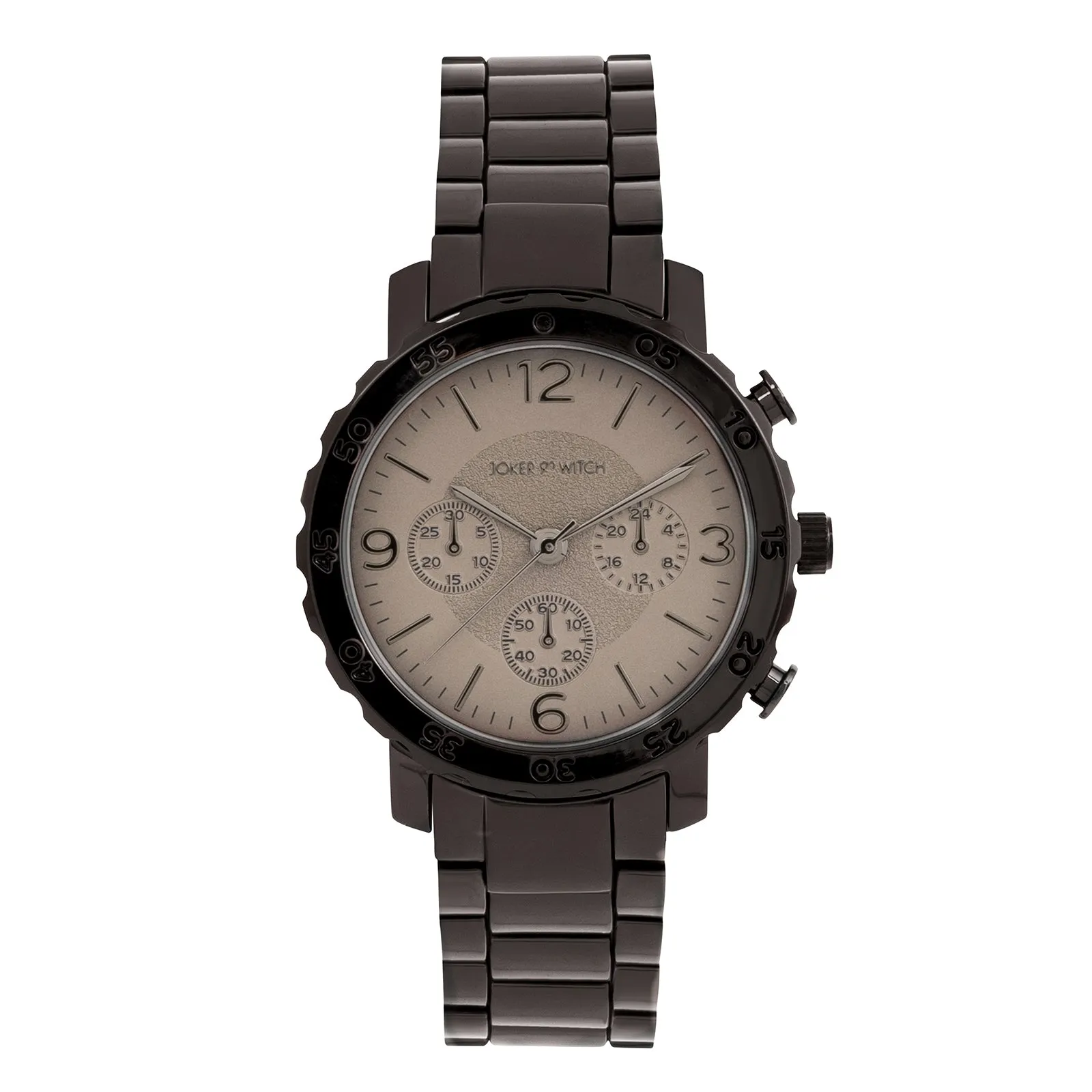 Taye Gunmetal Metallic Watch with Taupe Dial