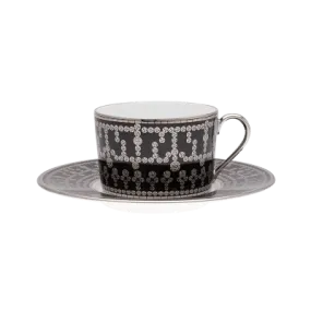 Tiara Black & Platinum Teacup & Saucer