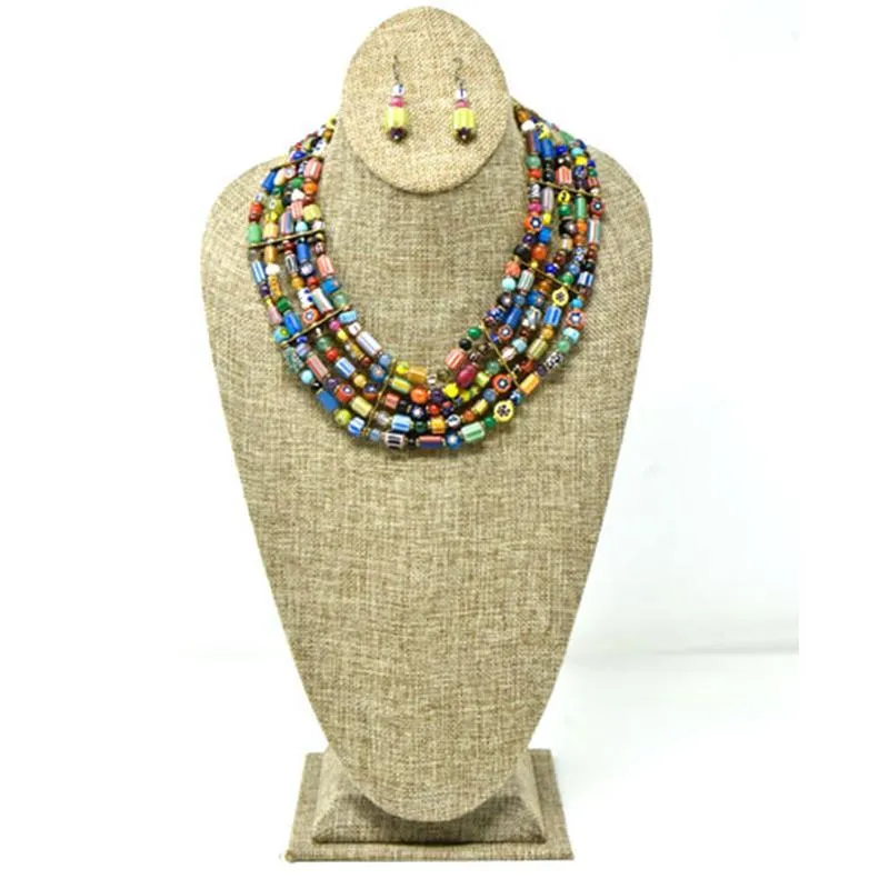 Trade Beads Necklace Five Strand Set