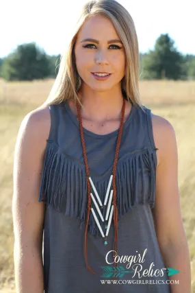 Two Bear Necklace--Deerskin Breastplate Necklace