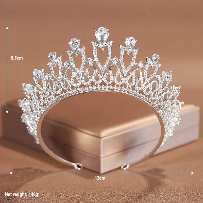 Wedding Crown Bridal Tiara Necklace Three-piece Luxurious Style Main Wedding Dress Hair Accessories Women's High-end Crown