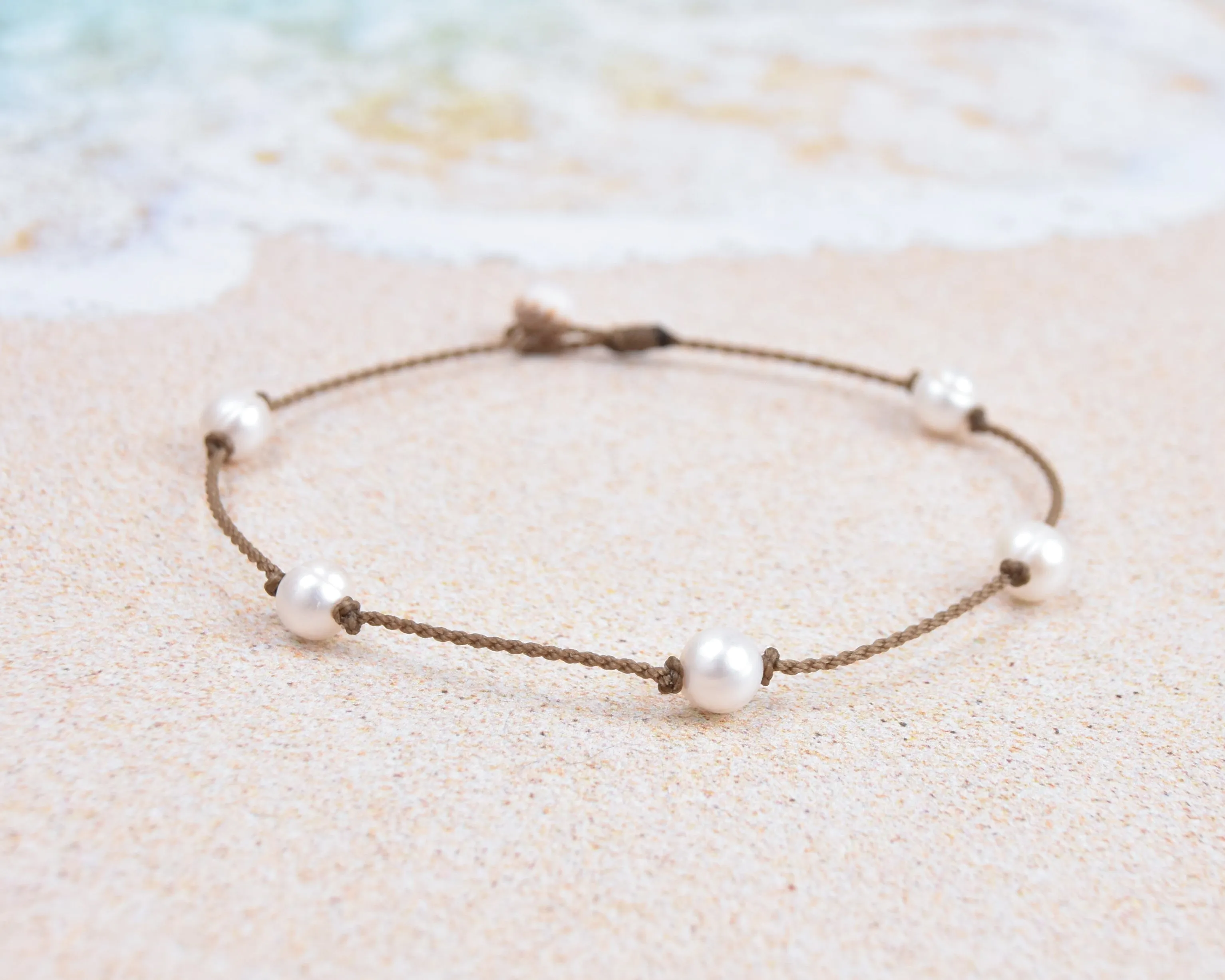 White Pearl Princess Anklets