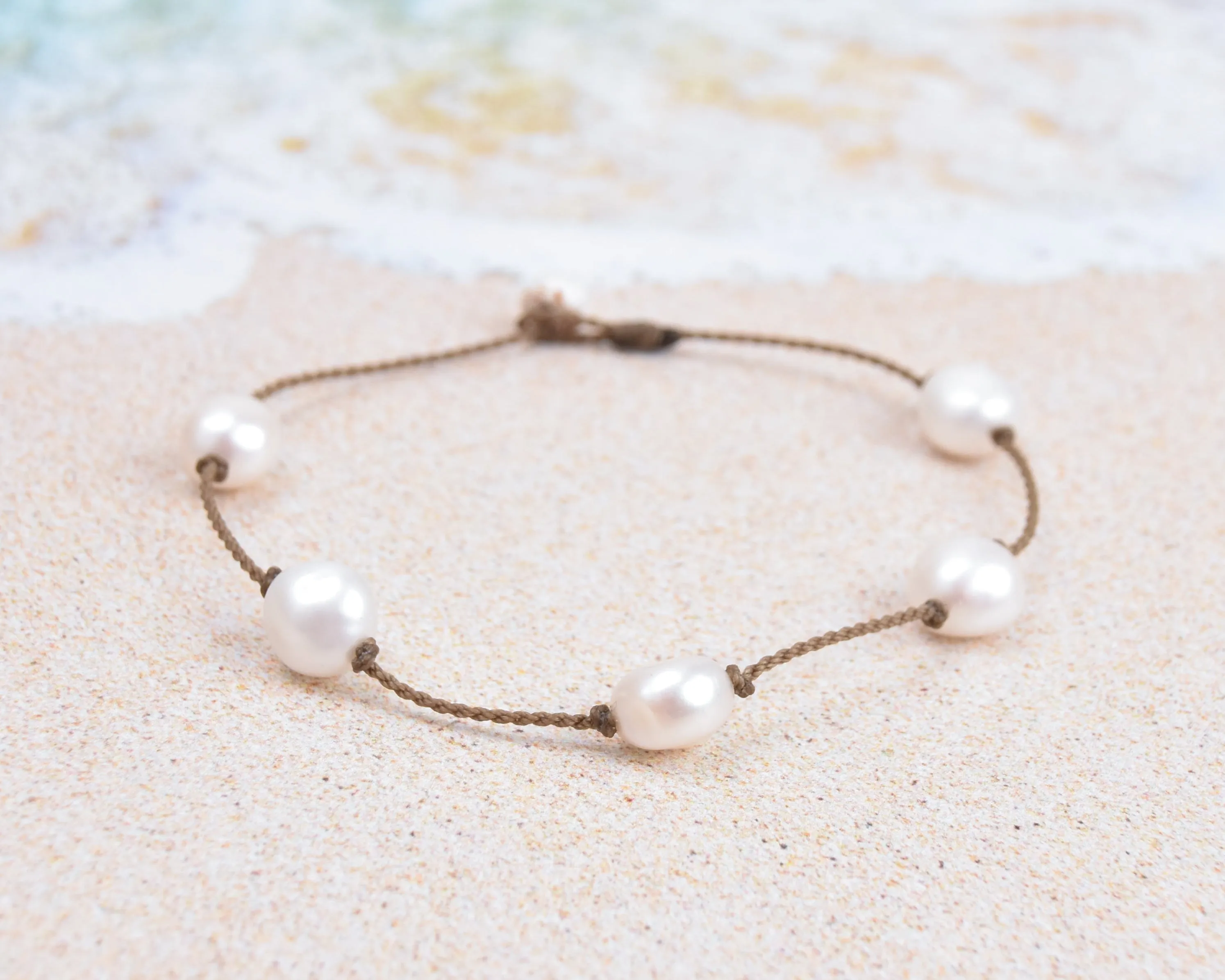 White Pearl Princess Anklets