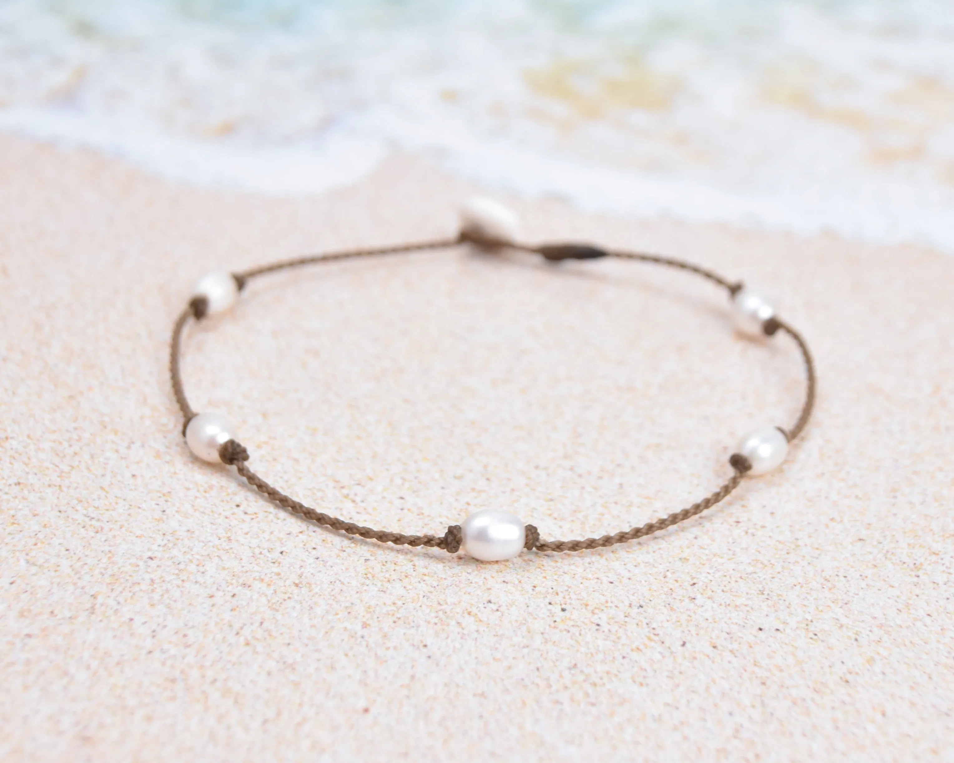 White Pearl Princess Anklets