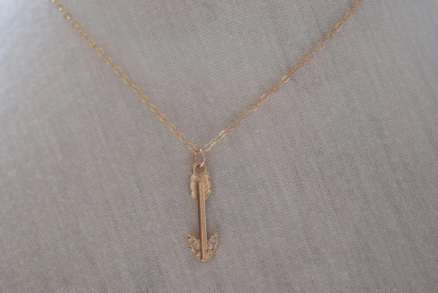 Wholesale Gold Arrow Necklace - tip with crystals,22k gold Arrow, Dainty Arrow Necklace, Crystal Arrow Necklace,bow and arrow