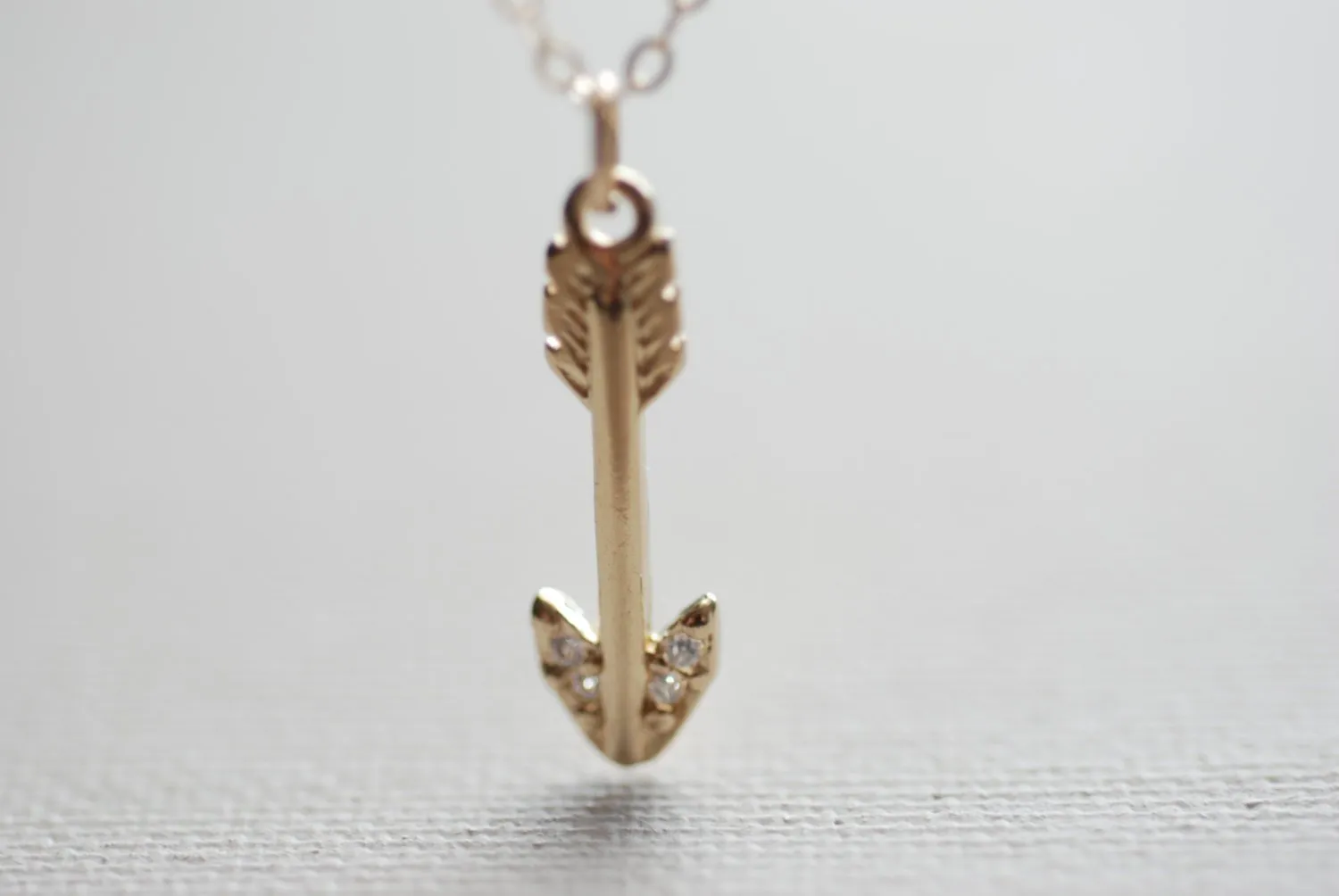 Wholesale Gold Arrow Necklace - tip with crystals,22k gold Arrow, Dainty Arrow Necklace, Crystal Arrow Necklace,bow and arrow