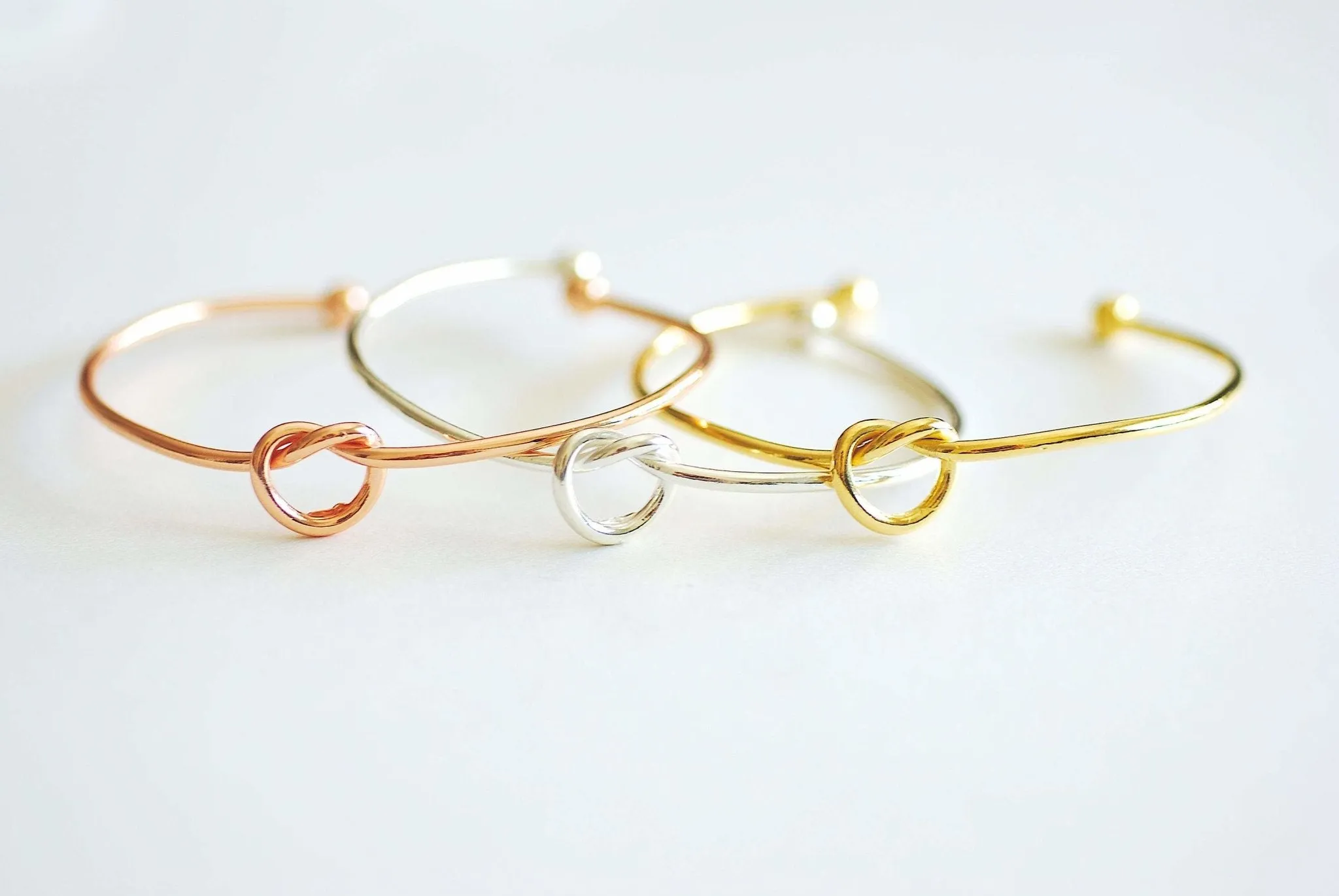 Wholesale Love Knot Bangle, Choose Sterling Silver, Gold, Rose Gold Love knot bracelet, Cuff Bracelet, Bridesmaid Gifts, Tie the Knot Bracelet, Bulk