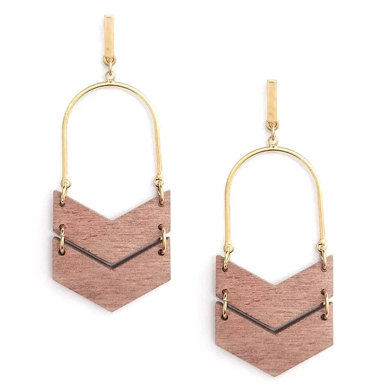 Wood Arrow Plank Earrings