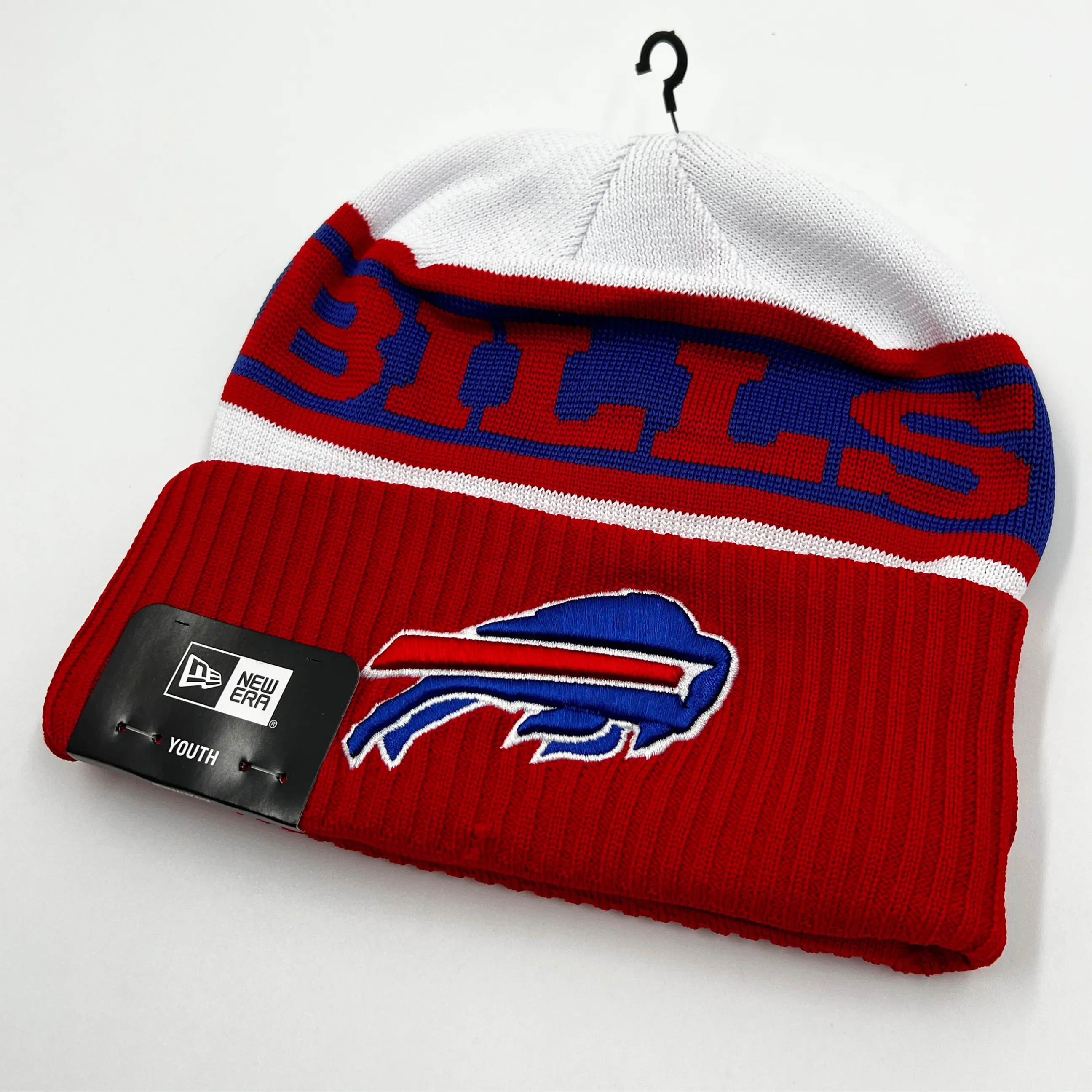 Youth New Era Bills Primary Logo & Colors 2023 Sideline Knit Hat