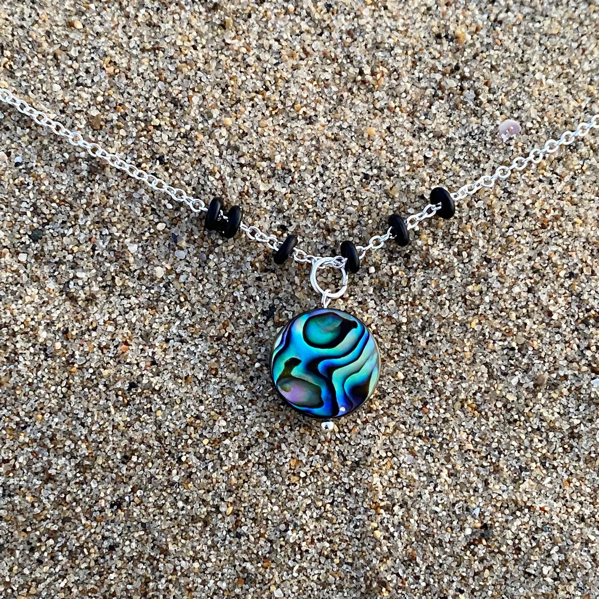 Zero Waste Abalone Anklet with Upcycled Scuba Gear O-rings