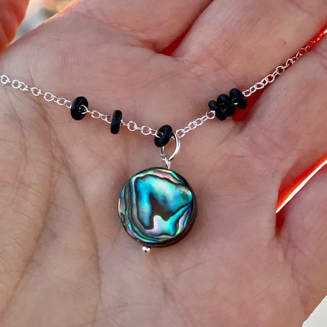 Zero Waste Abalone Anklet with Upcycled Scuba Gear O-rings