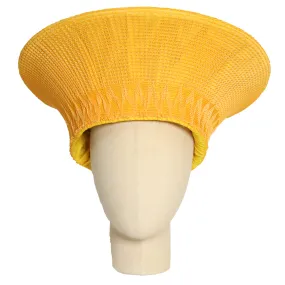 Zulu Wide Basket Hat - Yellow | Handmade in South Africa